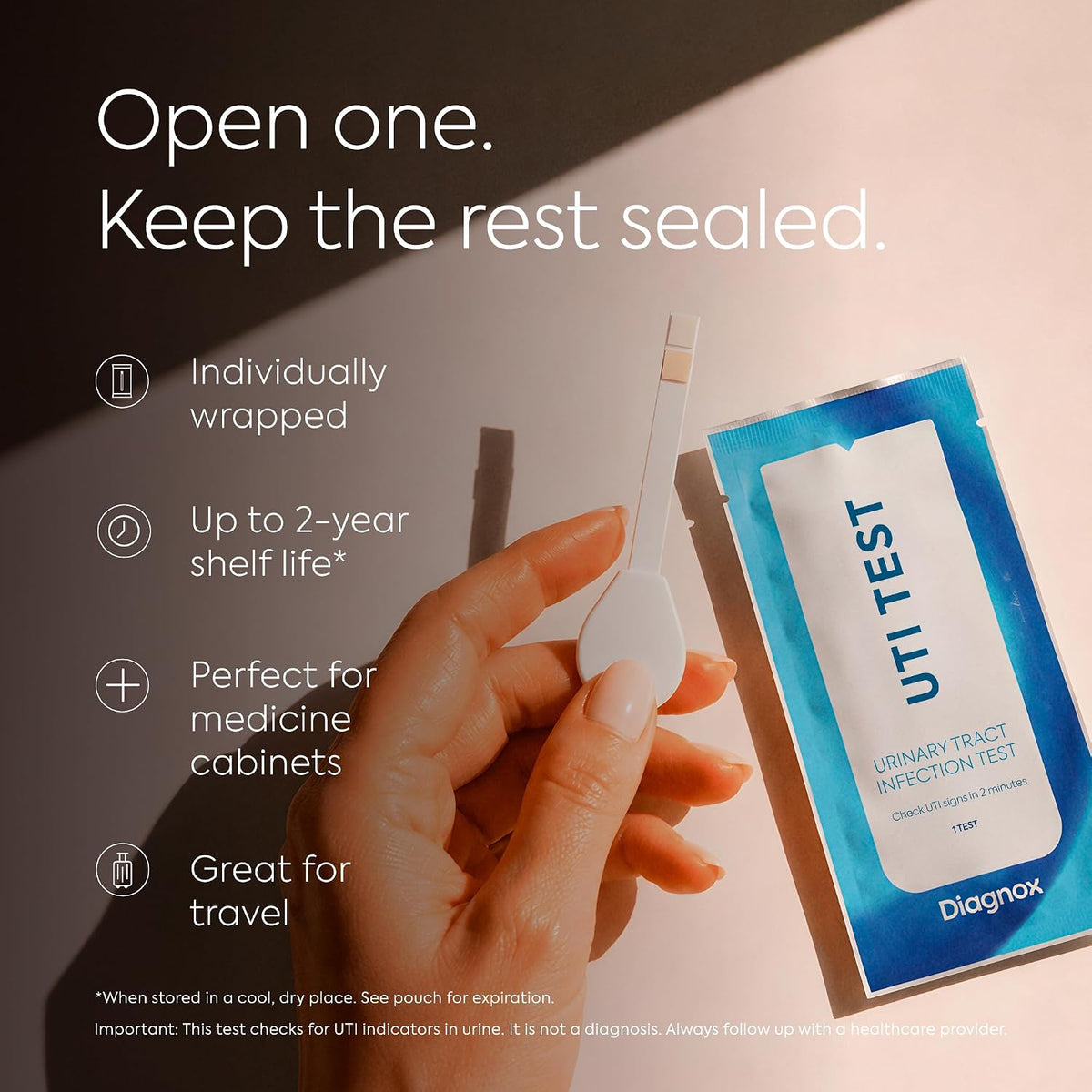 Individually sealed Diagnox UTI tests